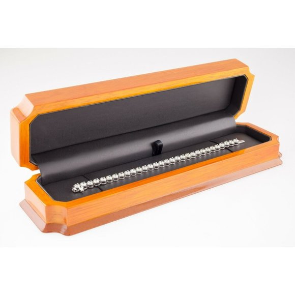 Unbranded Jewelry - 18k White Gold Round Diamond Tennis Bracelet TDW = 14.51 ct 6.75"